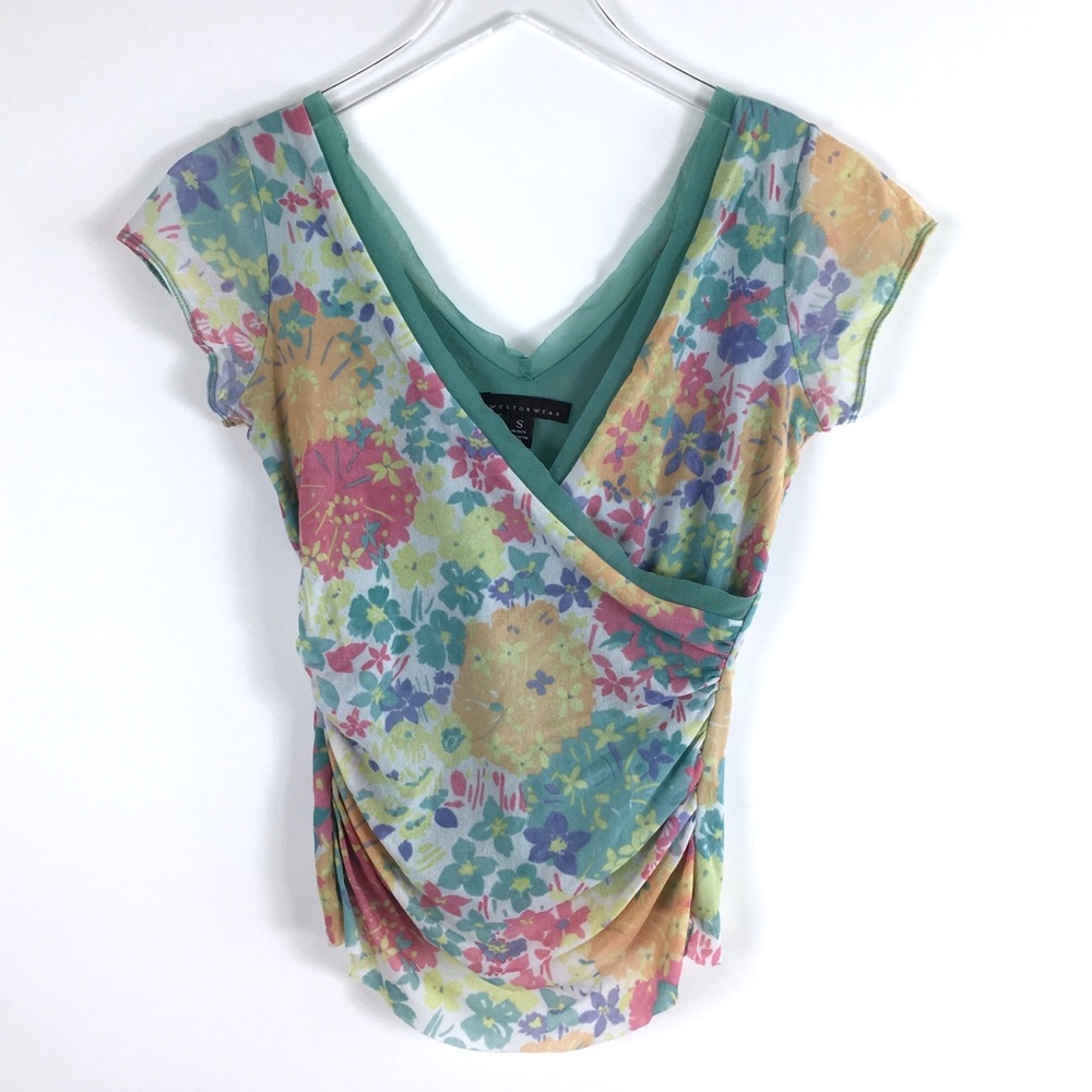 Westonwear Mesh Floral Top Size S